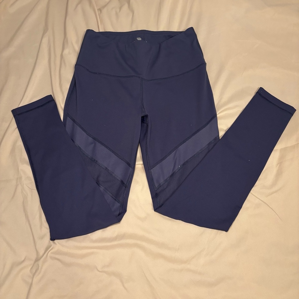 Yogalicious Women’s Deep Blue Leggings with Mesh Detail Size M - Picture 2 of 6